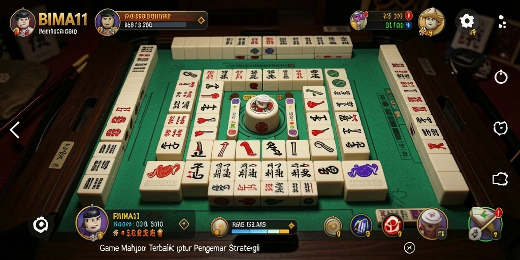 Tampilan gameplay BIMA11 yang menarik dengan elemen Mahjong yang klasik.
