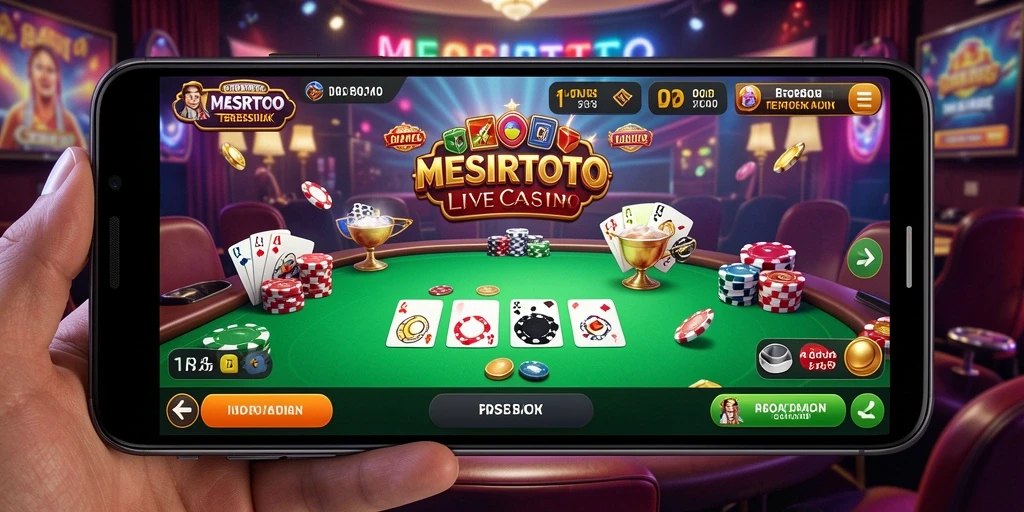 Tampilan gameplay mendebarkan di aplikasi Live Casino MESIRTOTO.